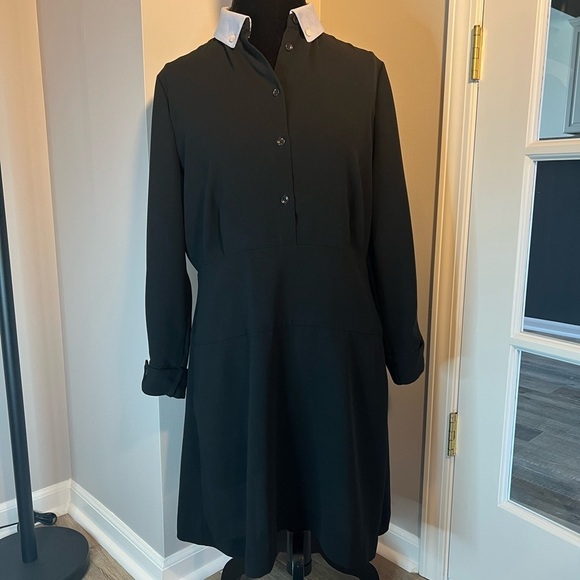 Coach dress with detachable chambray collar, black, size 14 EUC - Picture 3 of 12